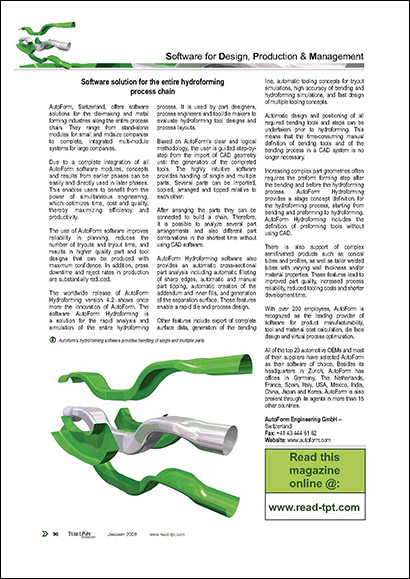 Soluzione software per tutto il processo di idroformatura (PDF 108 KB)