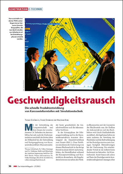 Die schnelle Produktentwicklung von Karosserieformteilen mit Simulationstechnik (PDF 965 Ko)