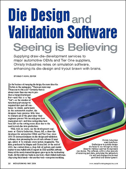 Die Design and Validation Software: Seeing is Believing (PDF 223 Ko)