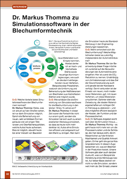 Dr. Markus Thomma zu Simulationssoftware in der Blechumformtechnik (PDF 2 Mo)