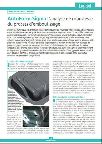 AutoForm-Sigma : L’analyse de robustesse du process d’emboutissage (PDF 198 Ko)