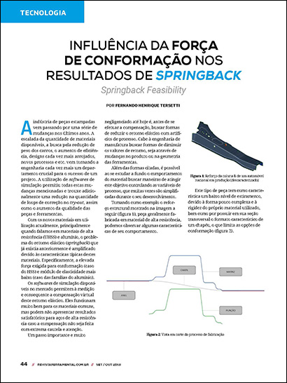 Influência da força de conformação nos resultados de springback (PDF 701 Ko)