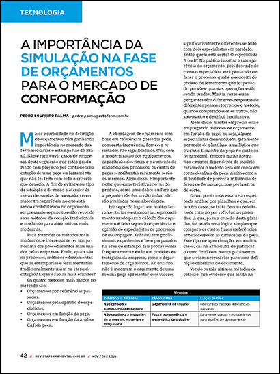 A importância da simulação na fase de orçamentos para mercado de conformação (PDF 966 KB)