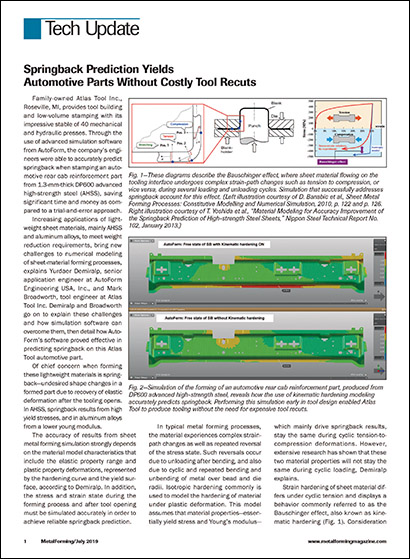 Springback Prediction Yields Automotive Parts Without Costly Tool Recuts (PDF 2 Mo)