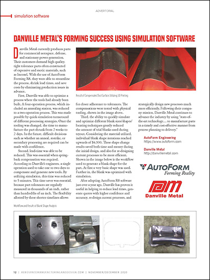 Danville Metal’s Forming Success Using Simulation Software 