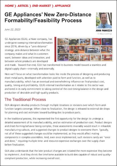 GE Appliances’ New Zero-Distance Formability/Feasibility Process ()