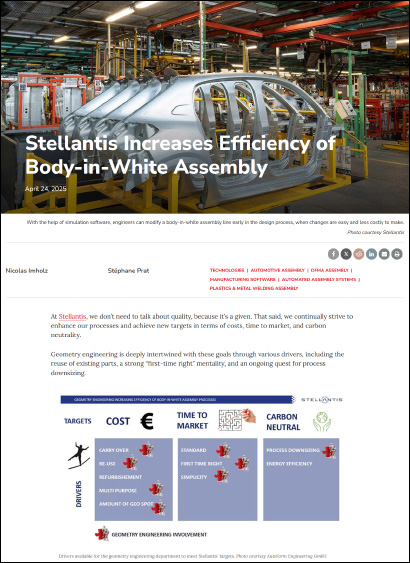 Stellantis Increases Efficiency of Body-in-White Assembly