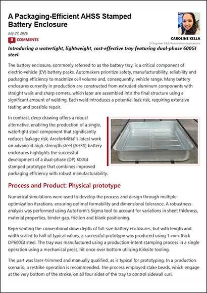 A Packaging-Efficient AHSS Battery Enclosure ()